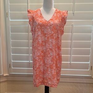 Cynthia Rowley Orange and White Ruffled Sundress
